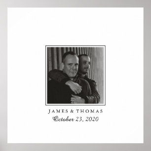 Elegantes Foto Hochzeiten Gast Signatures Poster