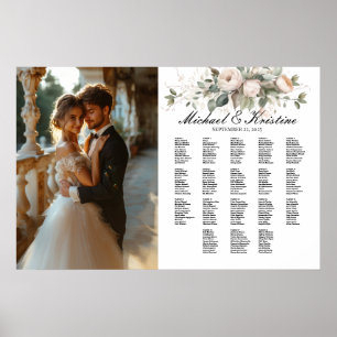 Elegantes Foto Hochzeitskarte, 18 Tische Poster