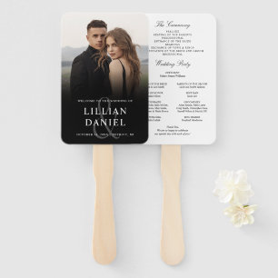Elegantes Foto Hochzeitsprogramm Handfan Fächer