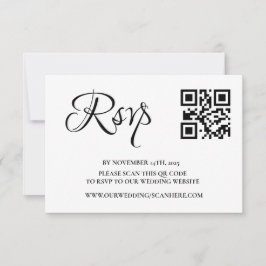 Elegantes Foto Hochzeitsstichtrafcode RSVP Karte