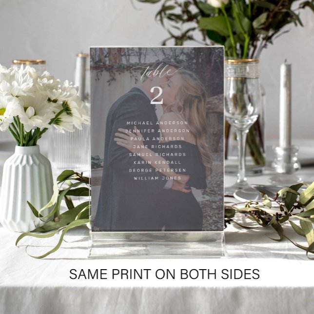 Elegantes Foto Hochzeitstisch-Sitzkarte Einladung (Von Creator hochgeladen)