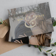 Elegantes Foto Imitate Vellum Moderne Hochzeit