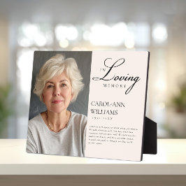 Elegantes Foto "In Love Memory" Beerdigung Fotoplatte