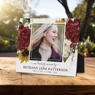 Elegantes Foto "In Love Memory" im Herbst Fotoplatte
