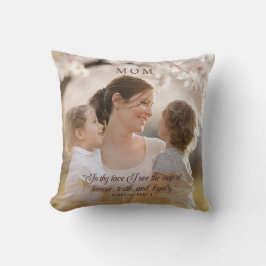 Elegantes Foto Mama Zitat Modernes Skript Kissen