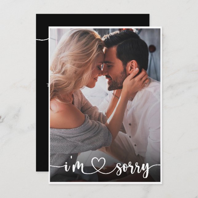 Elegantes Foto Memory - Entschuldigung Karte (Vorne/Hinten)