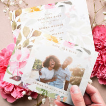 Elegantes Foto mit floraler Wasserfarbe Hochzeit