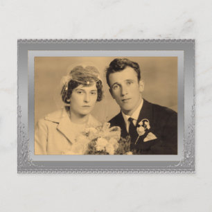 Elegantes Foto mit silberfarbenem Rahmen Postkarte