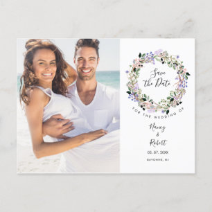 Elegantes Foto mit Wasserfarben Ankündigungspostkarte