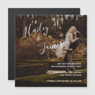 Elegantes Foto Moderne Hochzeit retten das Datum Magneteinladung