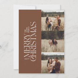 Elegantes Foto moderne minimale Multi-Foto botanis Feiertagskarte