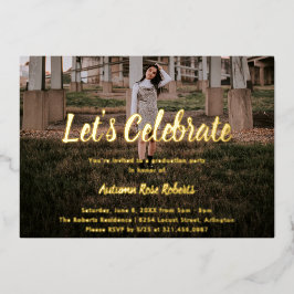 Elegantes Foto Moderner Abschluss Folieneinladung