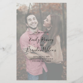 Elegantes Foto Modernes Hochzeitsprogramm