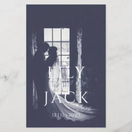 Elegantes Foto Modernes Hochzeitsprogramm für Typo