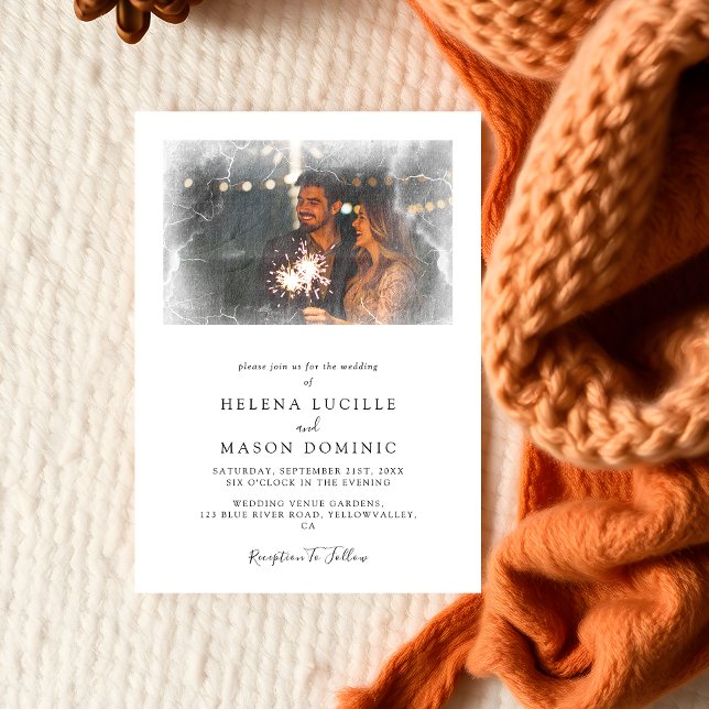 Elegantes Foto Overlay Einfache Hochzeit Einladung (Von Creator hochgeladen)