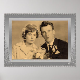 Elegantes Foto-Poster mit silberfarbenem Rahmen Poster