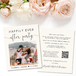 Elegantes Foto QR Code Hochzeitsempfang Einladung
