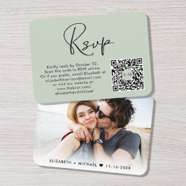 Elegantes Foto QR Code Hochzeitssage UAWG Begleitkarte