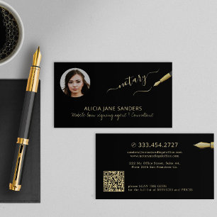 Elegantes Foto QR CODE Mobile Notar Signatur Agent Visitenkarte