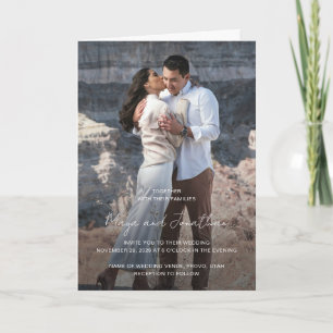 Elegantes Foto QR Code Moderne Hochzeit Einladung