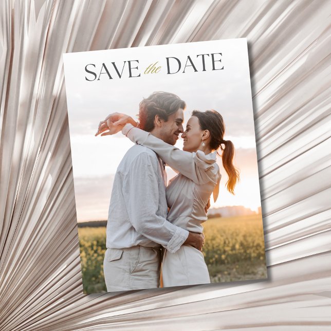 Elegantes Foto QR Hochzeitsstichtag Speichern Sie  Ankündigungspostkarte (Elegant Photo QR Code Wedding Save the Date)