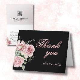 Elegantes Foto QR Link jedes Jahr am Geburtstag Dankeskarte