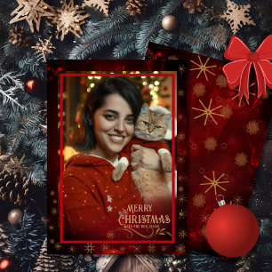 Elegantes Foto RED GOLD Frohe Weihnachten