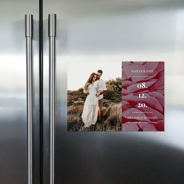 Elegantes Foto Romantische Blume retten Magneteinladung (Elegant Photo Romantic Flower Save the Dates Magnetic Invitation)