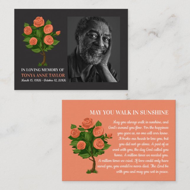 Elegantes Foto, Rose Bush, Gebetskarte Visitenkarte (Vorne/Hinten)