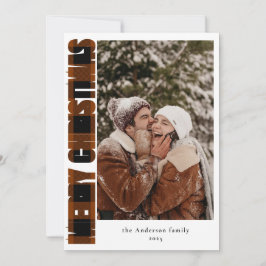 Elegantes Foto Rustikal Kariert Frohe Weihnachten