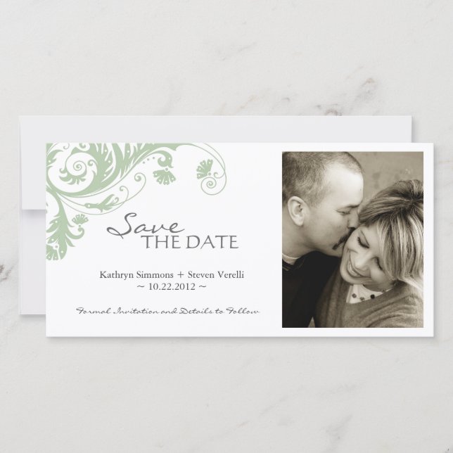 Elegantes Foto Save the Date Einladung (Vorderseite)