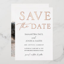 Elegantes Foto Save the Date Einladung