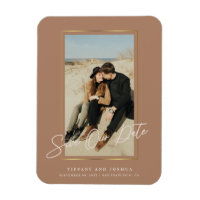 Elegantes Foto Save the Date Flexibles Foto Magnet