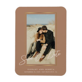 Elegantes Foto Save the Date Flexibles Foto Magnet