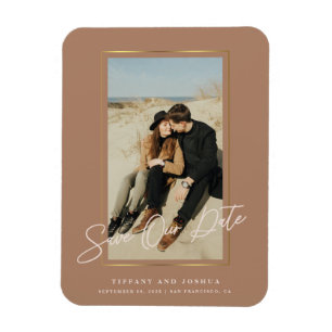 Elegantes Foto Save the Date Flexibles Foto Magnet