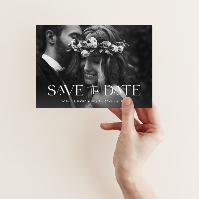 Elegantes Foto Save the Date Magneteinladung (Von Creator hochgeladen)