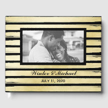 Elegantes Foto schwarze Goldfarbe gestreift Hochze