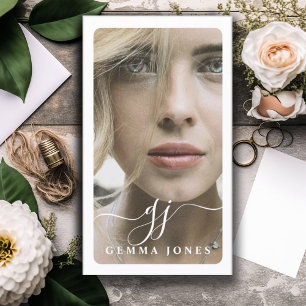 Elegantes Foto Script Monogram Beruflich Visitenkarte