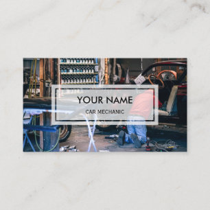Elegantes Foto überlagerte   Auto-Mechaniker Visitenkarte