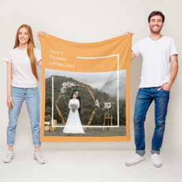 Elegantes Foto und glückliches Danksagungen Fleecedecke