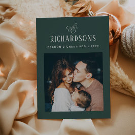 Elegantes Foto und Name der Familie | Grüße der Ja Feiertagskarte