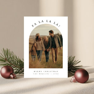 Elegantes Foto und Text   Fa La La Christmas Card Feiertagskarte