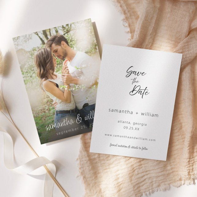 Elegantes Foto und Text | Hochzeit Save The Date (Von Creator hochgeladen)