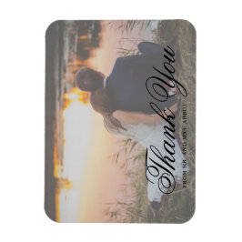 Elegantes Foto Vielen Dank Gastgeschenk Hochzeit Magnet