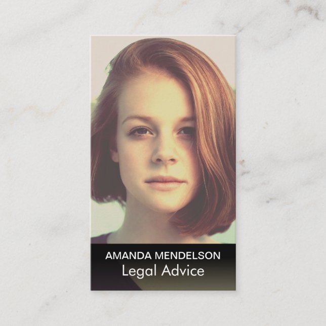 Elegantes Foto Visitenkarte (Vorderseite)