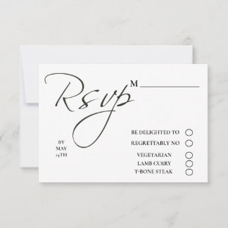 Elegantes Foto Wedding RSVP Card Karte