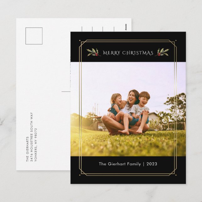 Elegantes Foto Weihnachten (Vorne/Hinten)