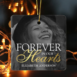 Elegantes Foto Weihnachten Keramikornament