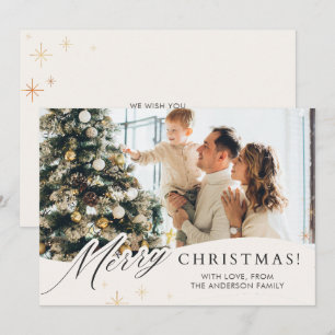 Elegantes Foto Weihnachtskarte Einladung
