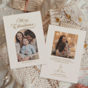 Elegantes Foto Weihnachtskarte Einladung
